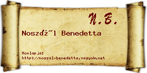 Noszál Benedetta névjegykártya